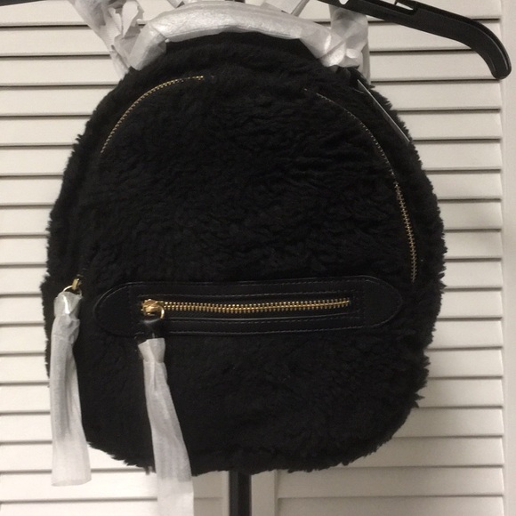 Express, Black, Faux Fur Backpack - Picture 1 of 9